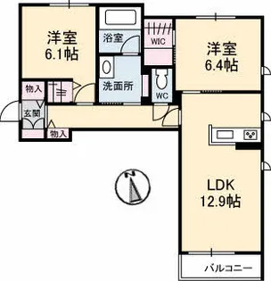 シャルマンヴィラージュ【3階】の間取り