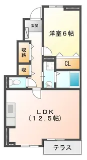ブリリアント寺家IIB【1階】の間取り