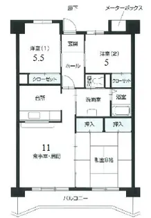 愛知県名古屋市中川区新家1【マンション】の間取り