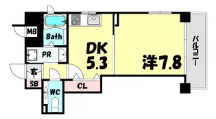 マーレ神戸花隈【8階】の間取り