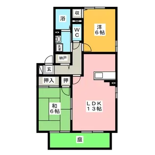ル・アンソレイエ【1階】の間取り