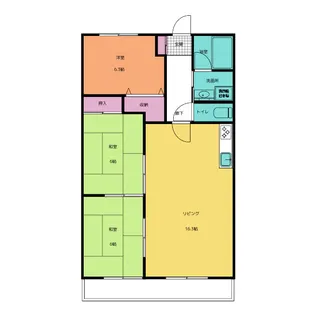 コーポモリタIII【6階】の間取り