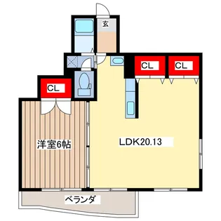 栃木県宇都宮市戸祭元町【マンション】の間取り