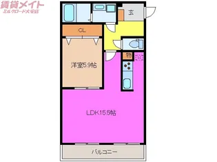 シティリバーフォレスト【3階】の間取り