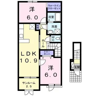 新潟県五泉市泉町2【アパート】の間取り