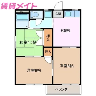 スカイハイツ【2階】の間取り