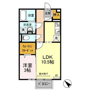 1LDKの間取り画像