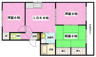 あかしやマンション【1階】の間取り