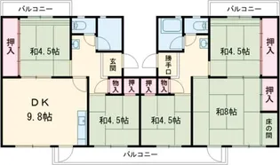 UR 泉南一丘団地 62棟【2階】の間取り