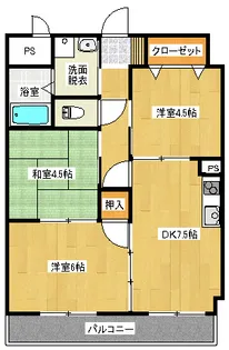 ウィステリア紀伊田辺【6階】の間取り