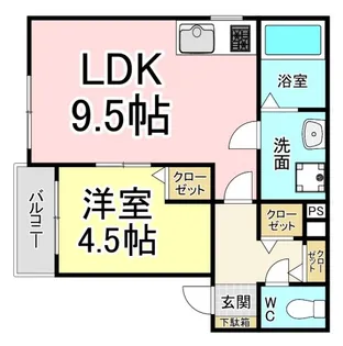 ソレイユ黒崎【2階】の間取り