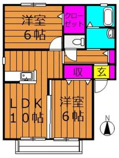 エバーグリーンオーク A【2階】の間取り