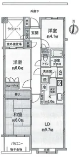 東村山北パークホームズ【1階】の間取り
