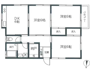 神奈川県横浜市神奈川区六角橋4【一戸建】の間取り
