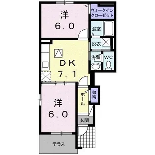 グラン ソ-レII【1階】の間取り