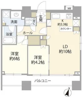 クラッシィスイート赤坂【12階】の間取り