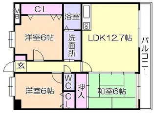 アメニティ旗崎【1階】の間取り