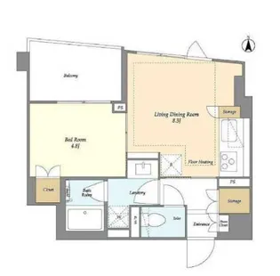 LIBR GRANT 四谷三丁目【2階】の間取り