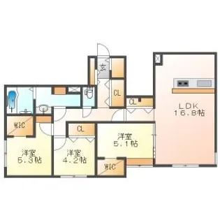 R-fino MIYANOSAWA【3階】の間取り