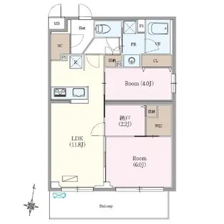 東京都練馬区南田中2【マンション】の間取り