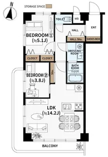 秀和日暮里レジデンス【2階】の間取り