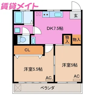 コーポグリーンFUKUTA【1階】の間取り
