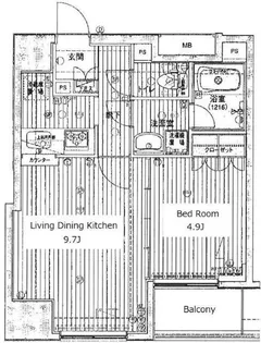 東京都中央区新川1【マンション】の間取り