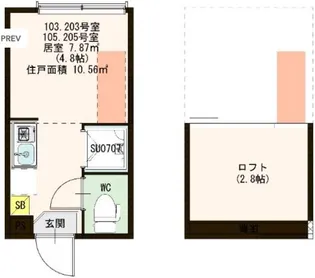 ハーモニーテラス仲宿III【1階】の間取り