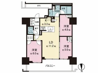 品川イーストシティタワー【17階】の間取り