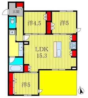プランドール南流山【3階】の間取り
