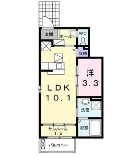 ベルシエロ B【1階】の間取り
