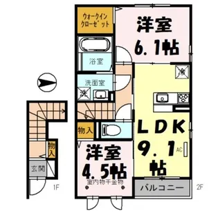 パーシモンヒル【2階】の間取り