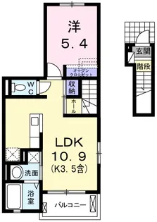 東京都あきる野市雨間【アパート】の間取り