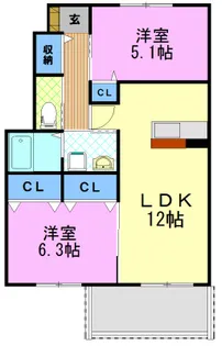 フォレストさやか【1階】の間取り