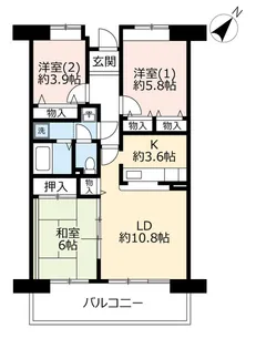 UR津田北町【4階】の間取り