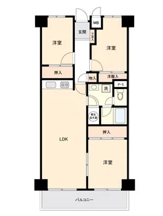 高尾パークハイツA棟【7階】の間取り