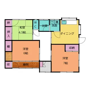 岐阜県関市虹ケ丘北【一戸建】の間取り