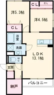 ハル野崎【1階】の間取り