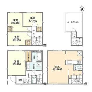 東京都足立区本木西町【一戸建】の間取り