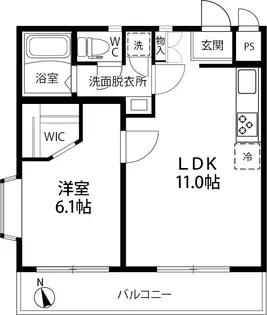 スカイフラッツふくじゅ草【1階】の間取り