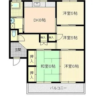 川西ハイツ【2階】の間取り