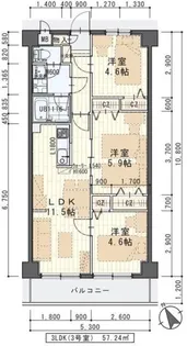 グリシーヌ・S【4階】の間取り