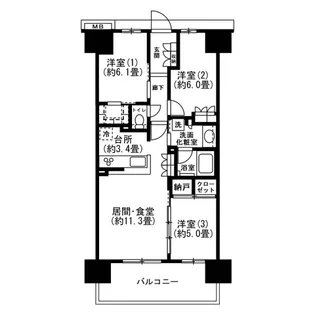 ミハマシティ検見川浜II街区【2階】の間取り