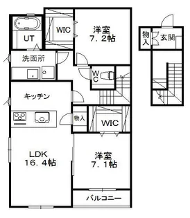 ヒルズレジデンシャルB【2階】の間取り
