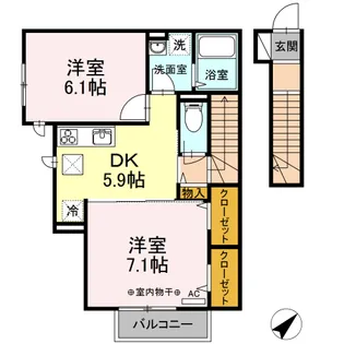 メゾンドール諏訪坂III【1階】の間取り