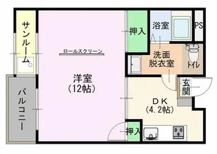 ニュースカイハイツ【4階】の間取り