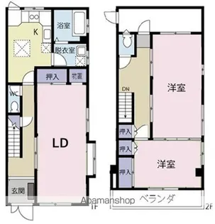 クロノス西立川【1階】の間取り