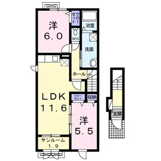 イーストI B棟【2階】の間取り