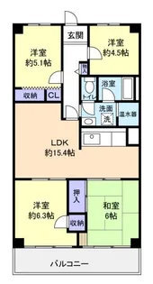 津田沼スカイハイツ【5階】の間取り