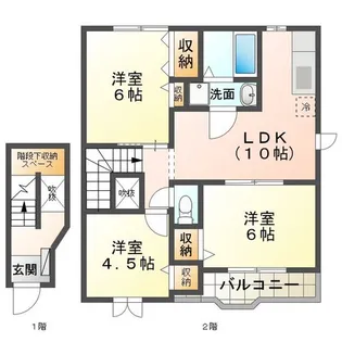 カーサ・ラフィネ B棟【2階】の間取り